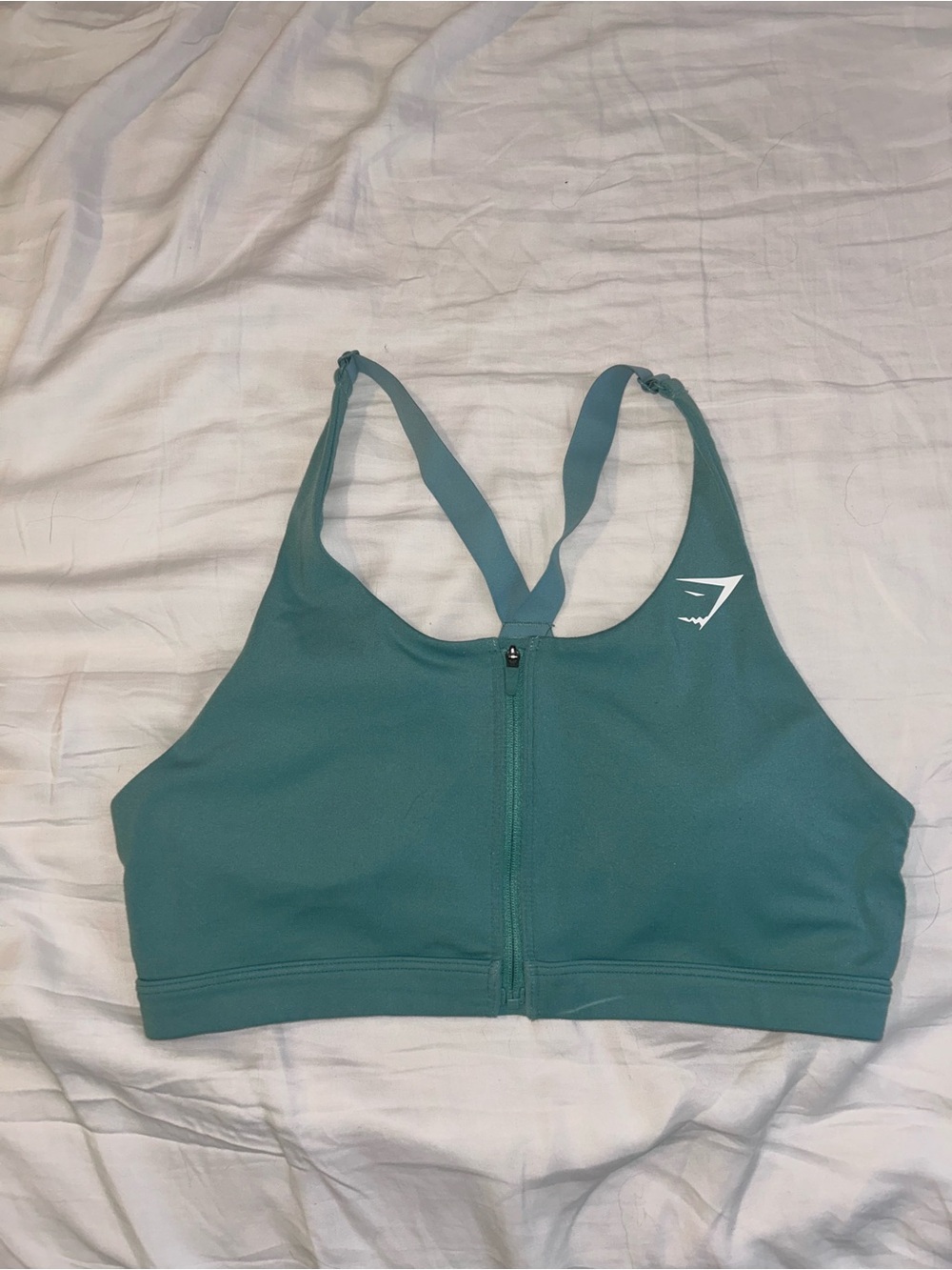 Gymboree Teal Front-Zip Sports Bra